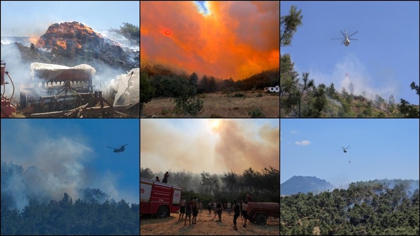 Yurdun çeşitli bölgelerinde orman yangınları çıktı