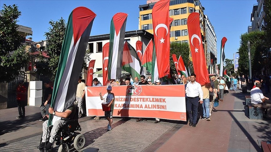Trabzon'da Filistin'e destek yürüyüşü gerçekleştirildi