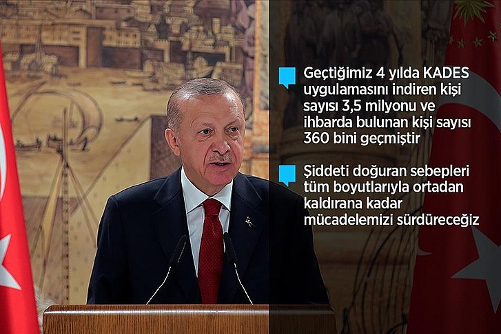Erdoğan Dolmabahçe Ofis'te şiddet mağdurlarının yakınlarını ağırladı